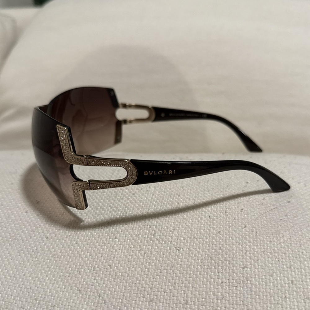 BVLGARI y2k brown and gold sunglasses